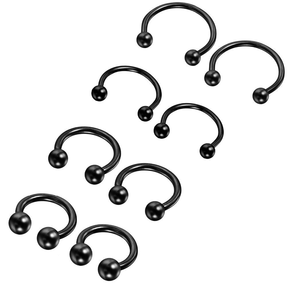 14k Gold Silver Black Over Solid Stainless Steel Bull Septum Nose Ring