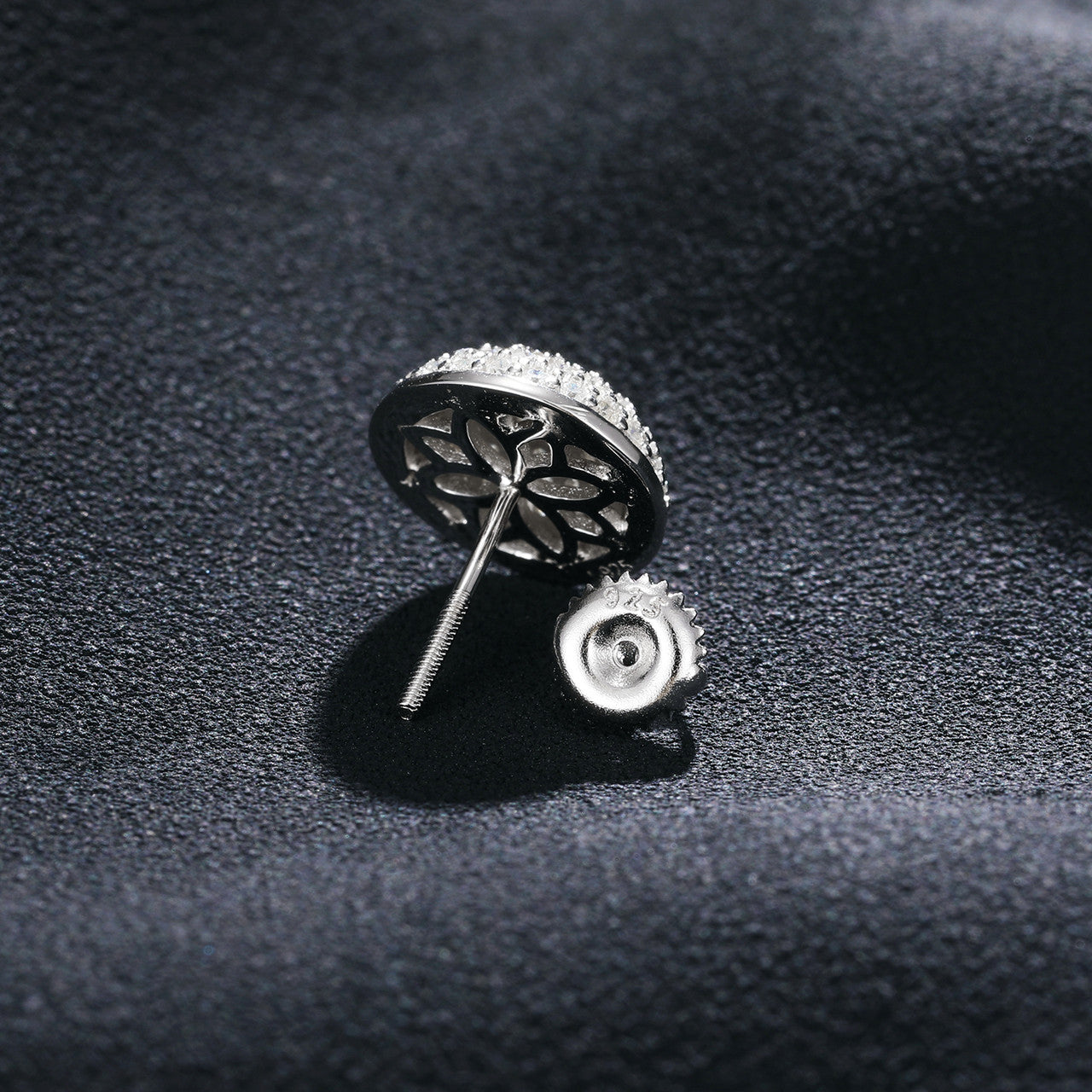 100% Genuine Sterling Silver Lab Diamond Iced Snow Caps Hip Hop Earrings