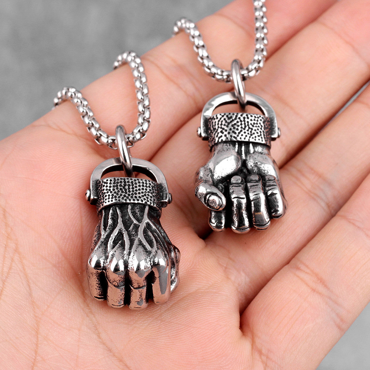 Angry Fist | Mens Street Wear Hip Hop No Fade Stainless Steel Fist Pendant