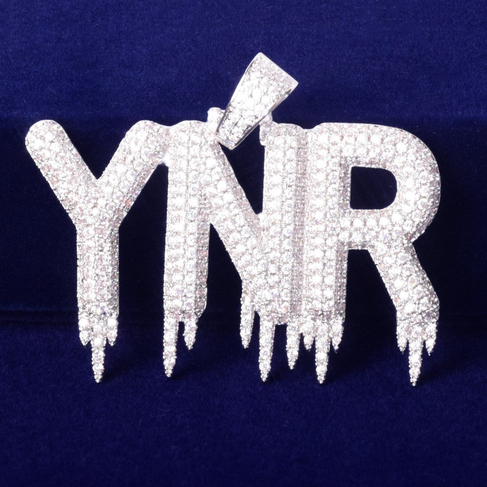 18k Gold 925 Silver Flooded Ice Bubble Drip Ice Sickle Custom Hip Hop Pendant Chain Necklace