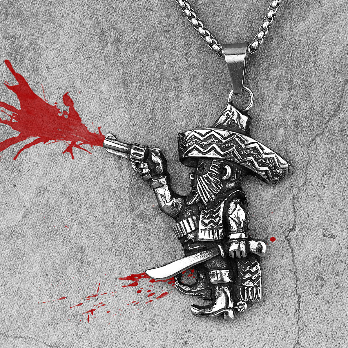 Mexican Musketeer | 316L No Fade Stainless Steel Unique Personality Warrior Hip Hop Pendant