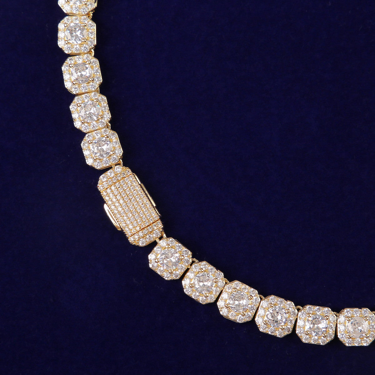 Solo Script | Single Scripted Letter Iced Blinged Out Box Link Chain Pendant