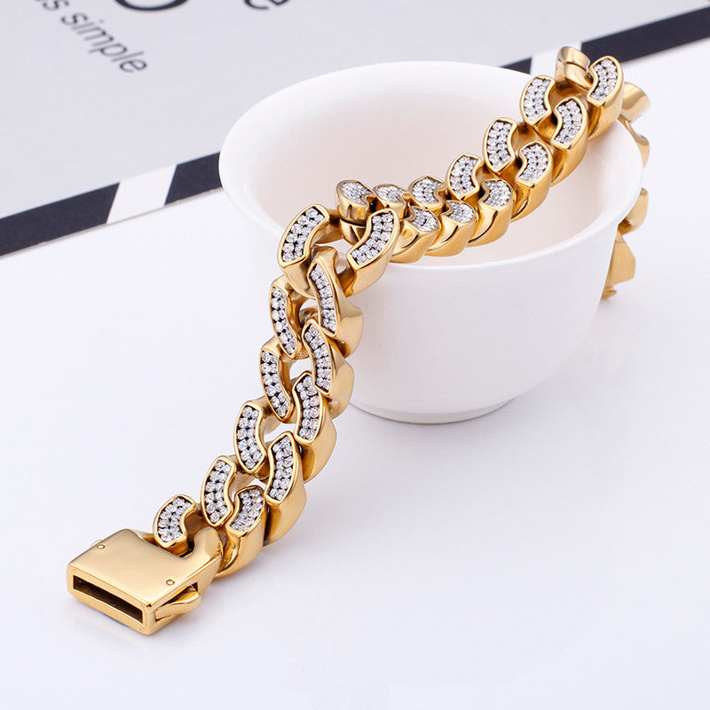Royal Radiance | No Fade Stainless Steel 18k Gold Plated Royalty Cuban Link Bracelet