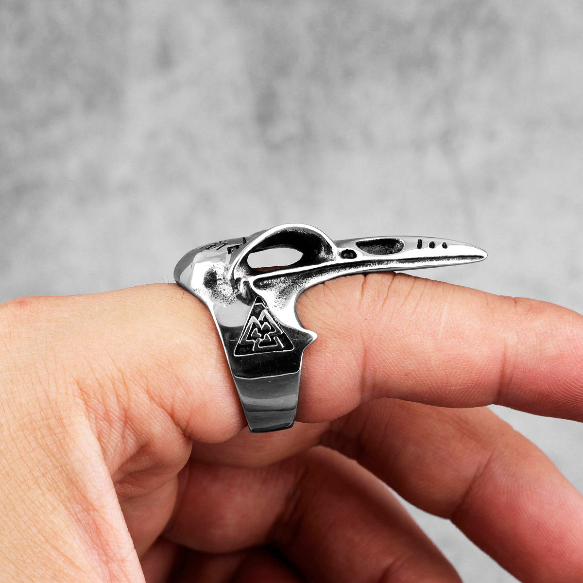 Nordic Crow | 316L No Fade Stainless Steel Viking Mythology Unique Street Wear Rings