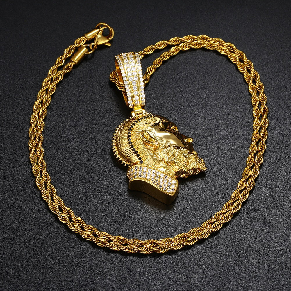 The Immortal | Nipsey Hustle Hip Hop 14k Gold .925 Silver Bling Iced Pendant Chain Necklace