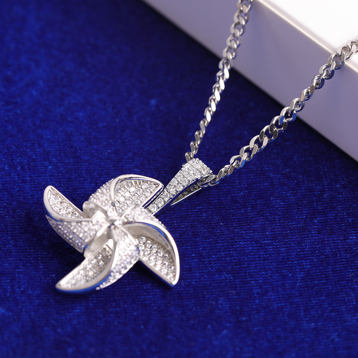 The Pinwheel | Spinning Prong Set VVS Diamond CZ Iced Hip Hop Pendant
