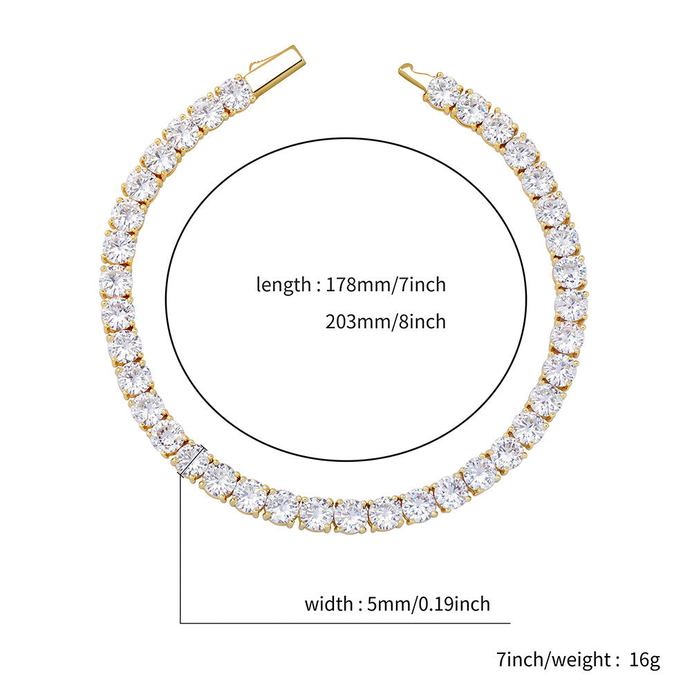 Spring Clasp Luxury | 3mm-6MM Solid 925 Sterling Silver VVS Diamond CZ Bling Tennis Chain Bracelet