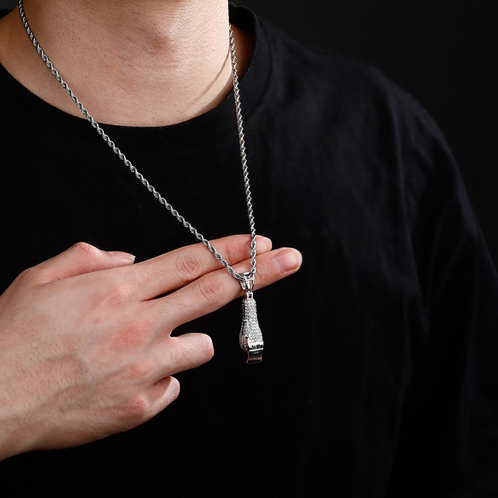 Flooded Ice True Micro Pave Barber Clippers Trimmers Hip Hop Pendant Chain Necklace