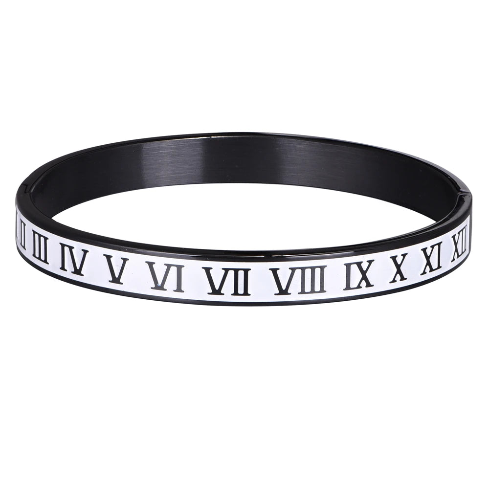 The Empire | Stainless Steel Roman Numeral Carved Men's Luxury Bracelets