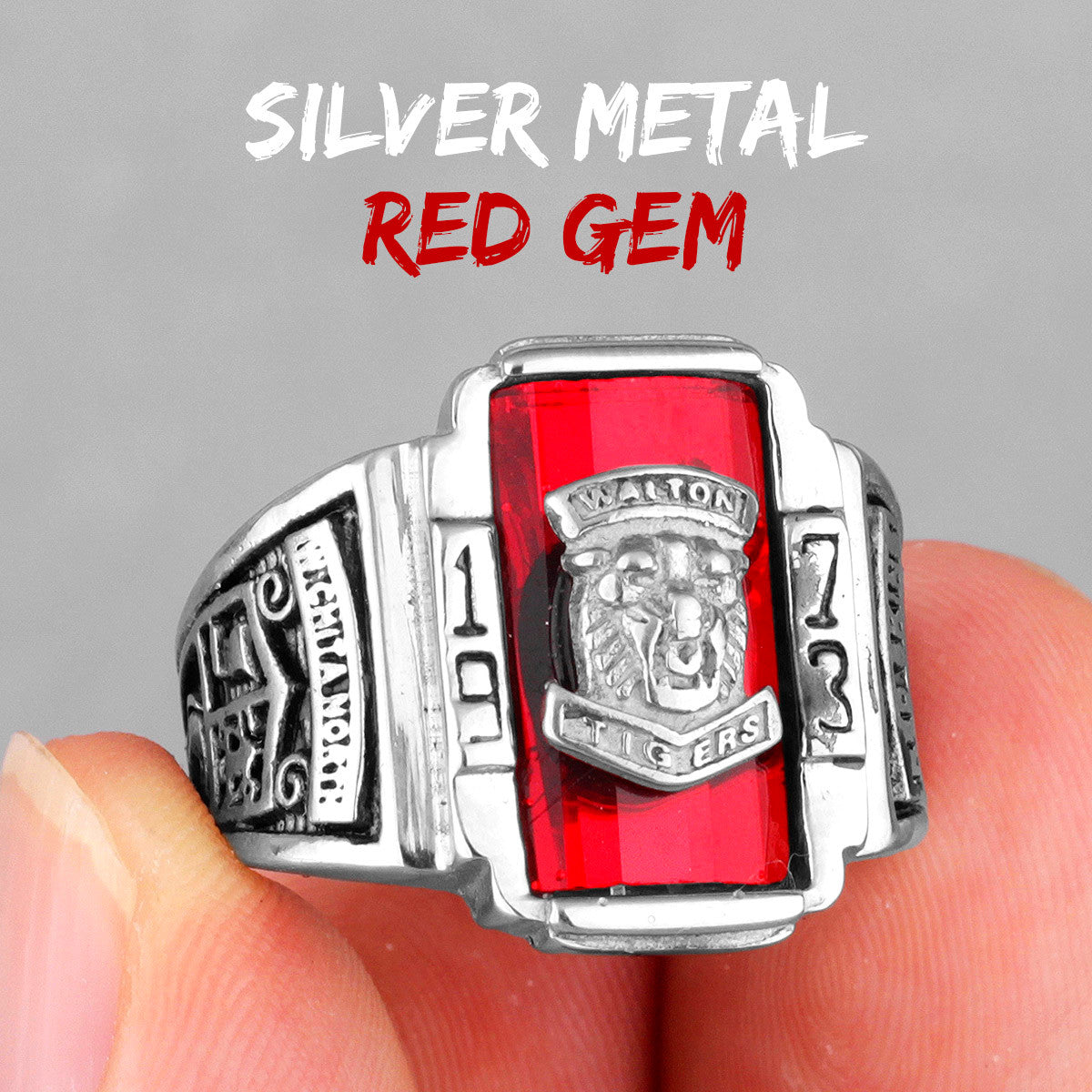 1973 Walton Tiger |14k Gold Over No Fade Stainless Steel CZ Luxury Men's Rings