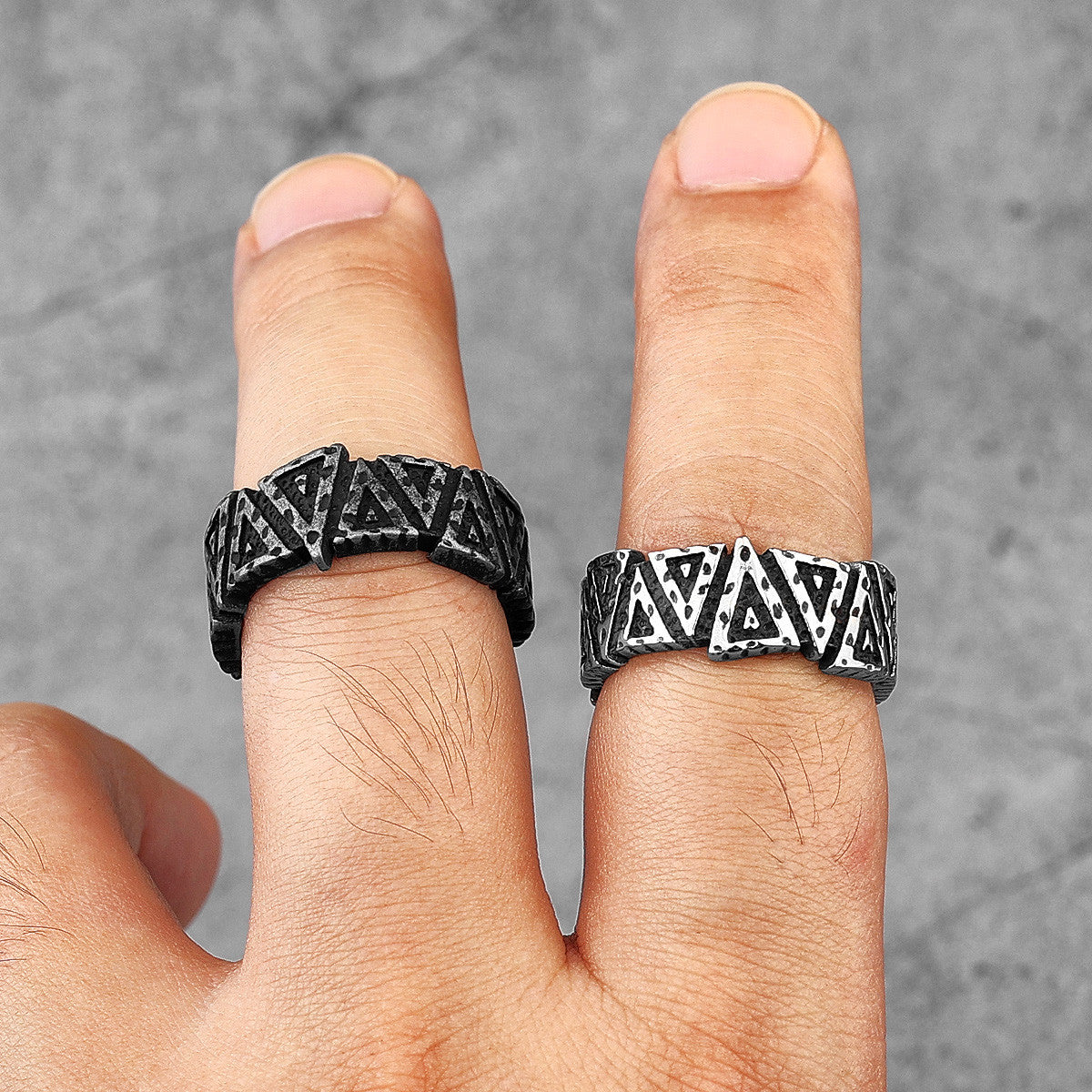 The Triangle | 316L No Fade Solid Stainless Steel Geometry Designer Men's Rings
