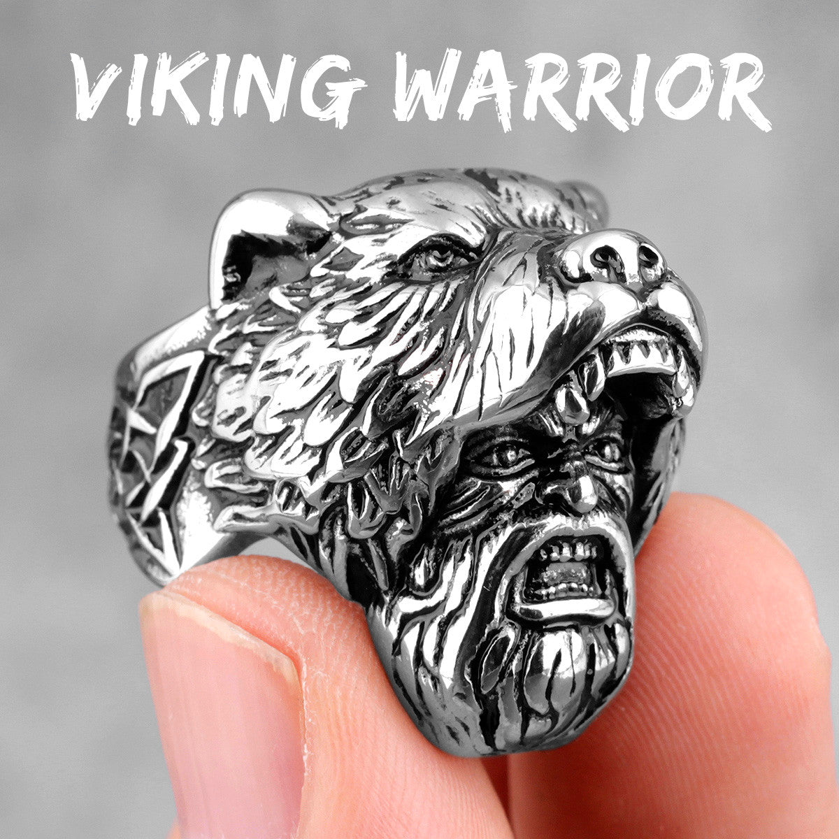 Viking Warrior | 316L Stainless Steel Strength Under Pressure Street Wear Rings
