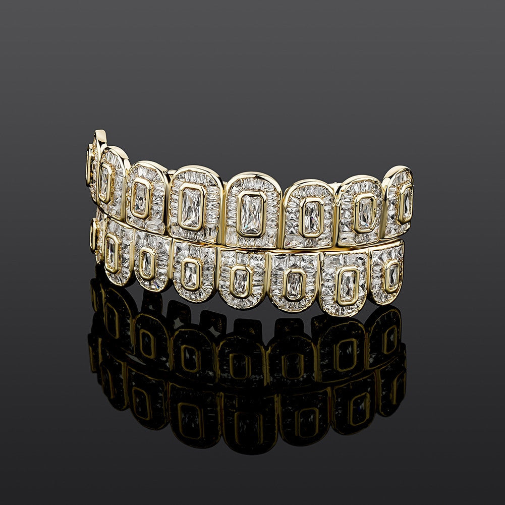 All Baguette | Flooded Ice Hip Hop Micro Pave Teeth Grillz Set