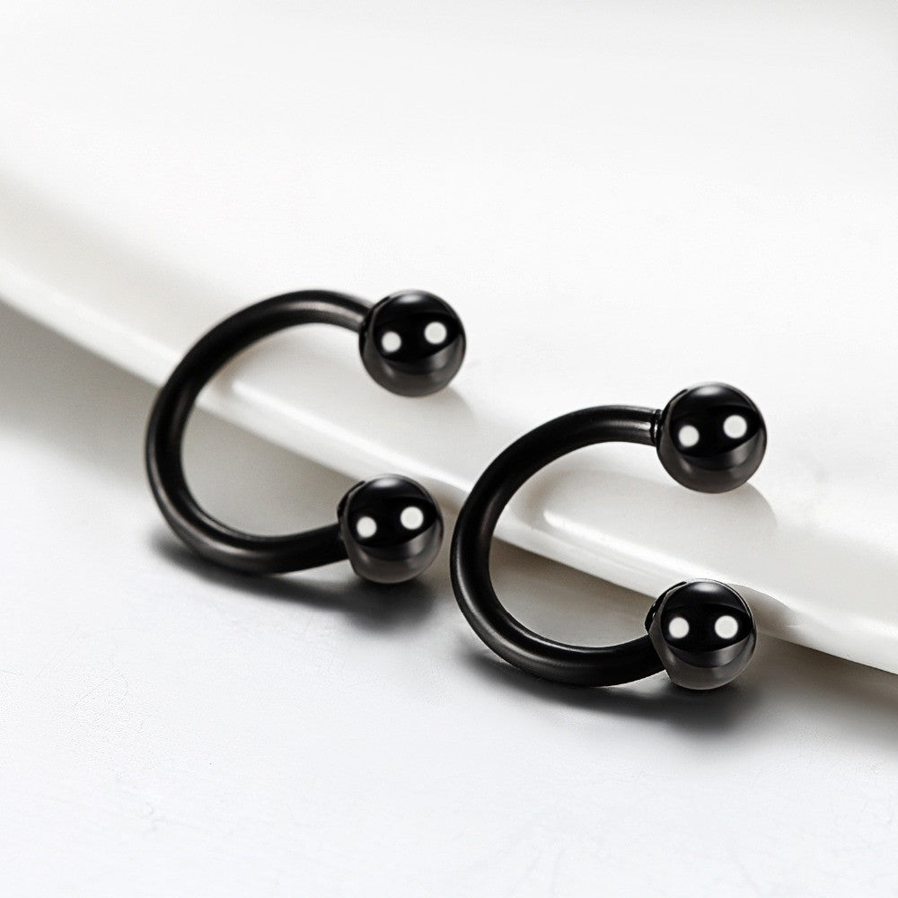 14k Gold Silver Black Over Solid Stainless Steel Bull Septum Nose Ring