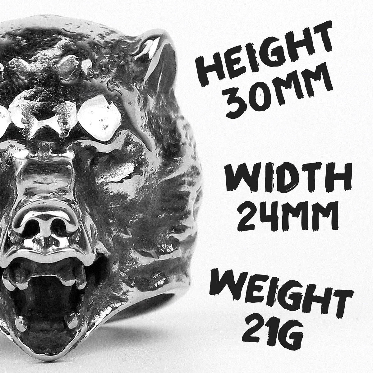 The Bear | 316L Solid Stainless Steel Unique Designer Men's Rings