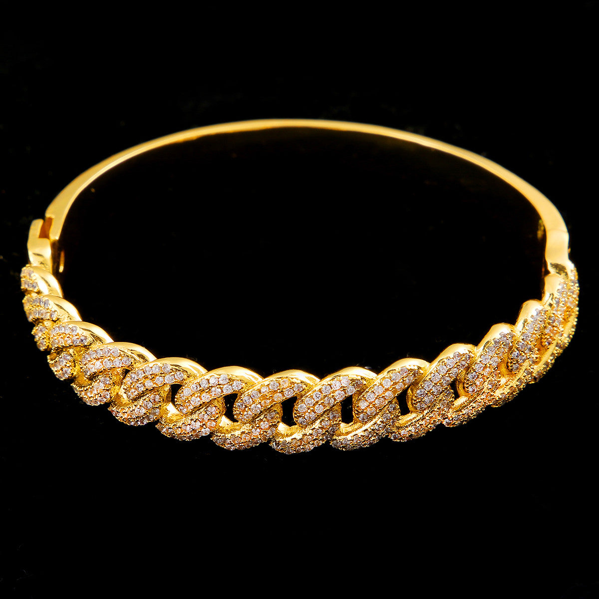 The Cubano | 10mm VVS Diamond CZ Cuban Link Bangle Hip Hop Bracelets