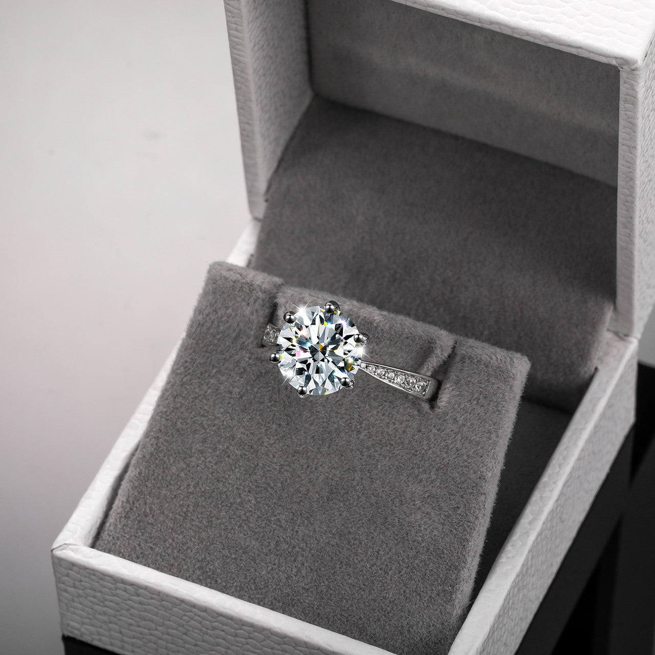 Genuine Diamond 3ct Brilliant Cut Halo 925 Sterling Silver Promise Bling Rings