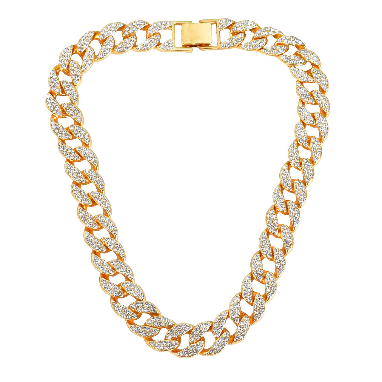 Iced Blinged Out 15mm Miami Cuban Link Hip Hop Chain Necklace