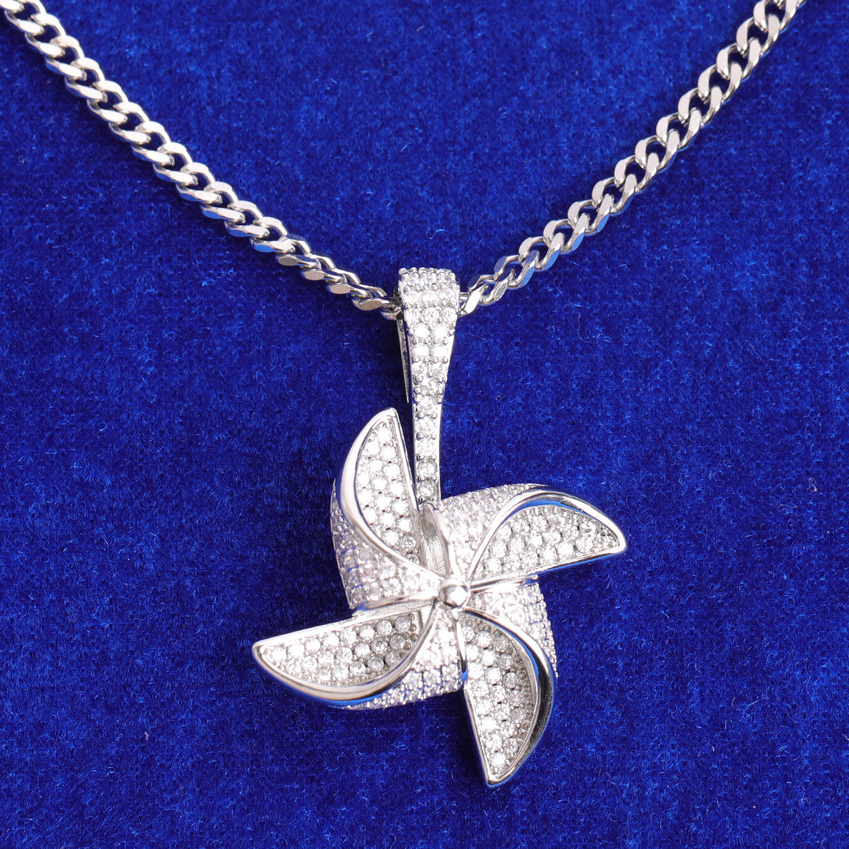 The Pinwheel | Spinning Prong Set VVS Diamond CZ Iced Hip Hop Pendant