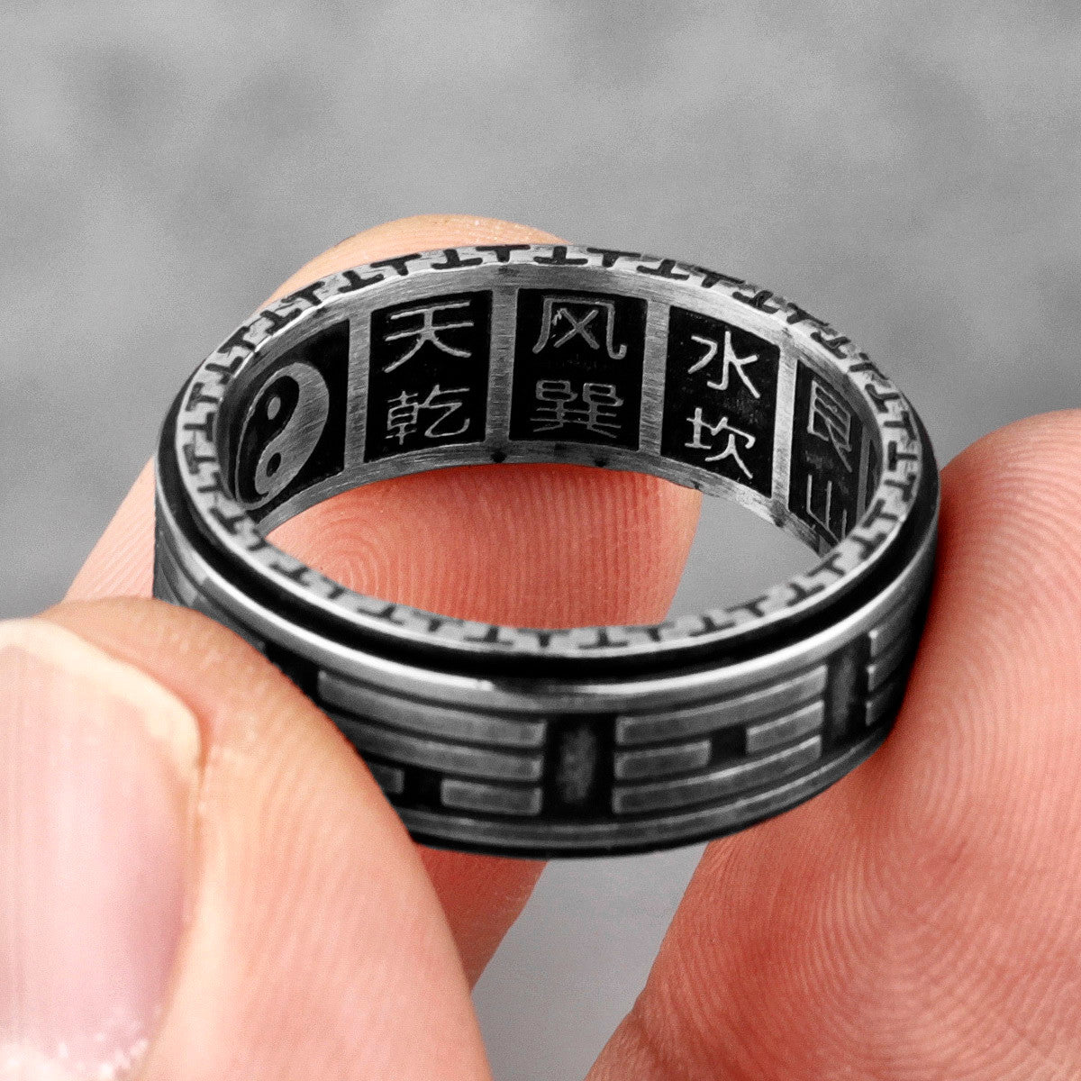 Taoism Tai Chi | 316L Stainless Steel Bagua Rotatable Spiritual Balance Rings