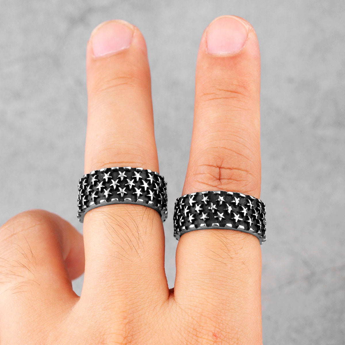 Stars Shine Bright Starry Night 316L Stainless Steel Street Wear Rings
