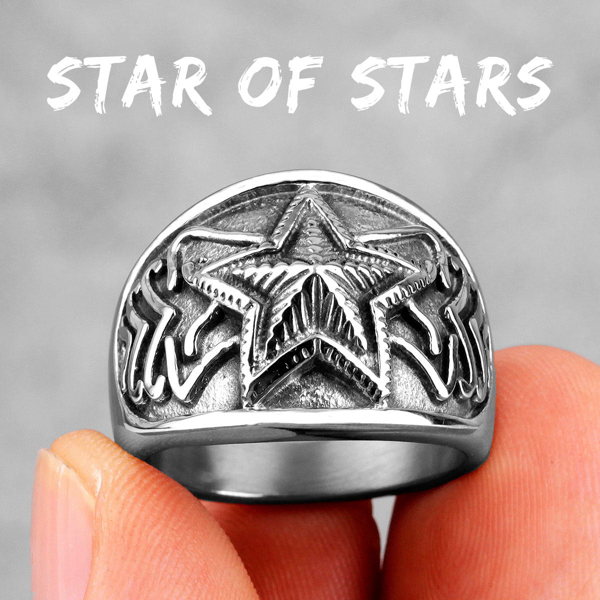 Star Of Stars | 316L No Fade Stainless Steel Unique Personality Street Style Rings