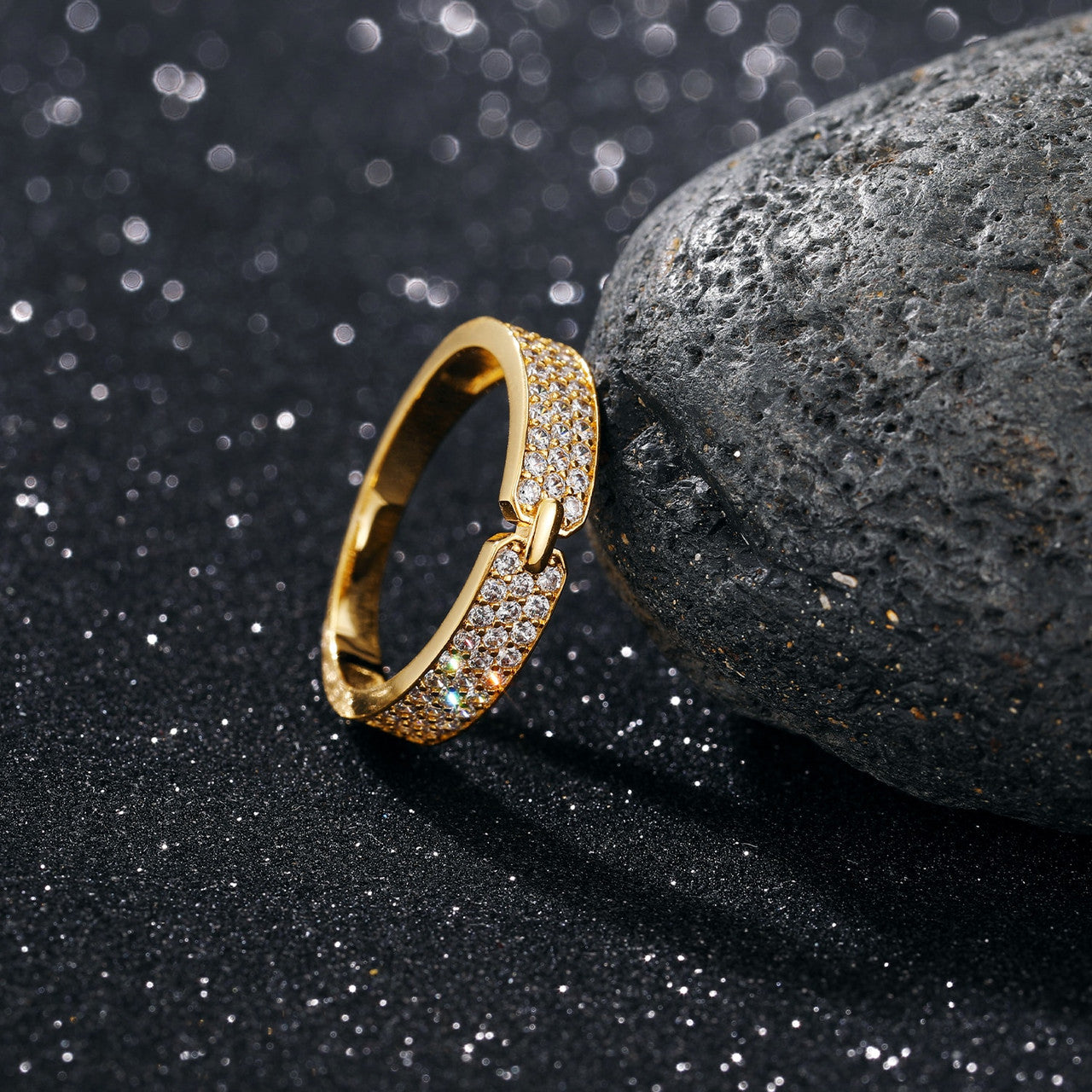 Mens Flooded Ice 18k Gold 925 Silver Street Wear Fashion Iced Bling Out Rings