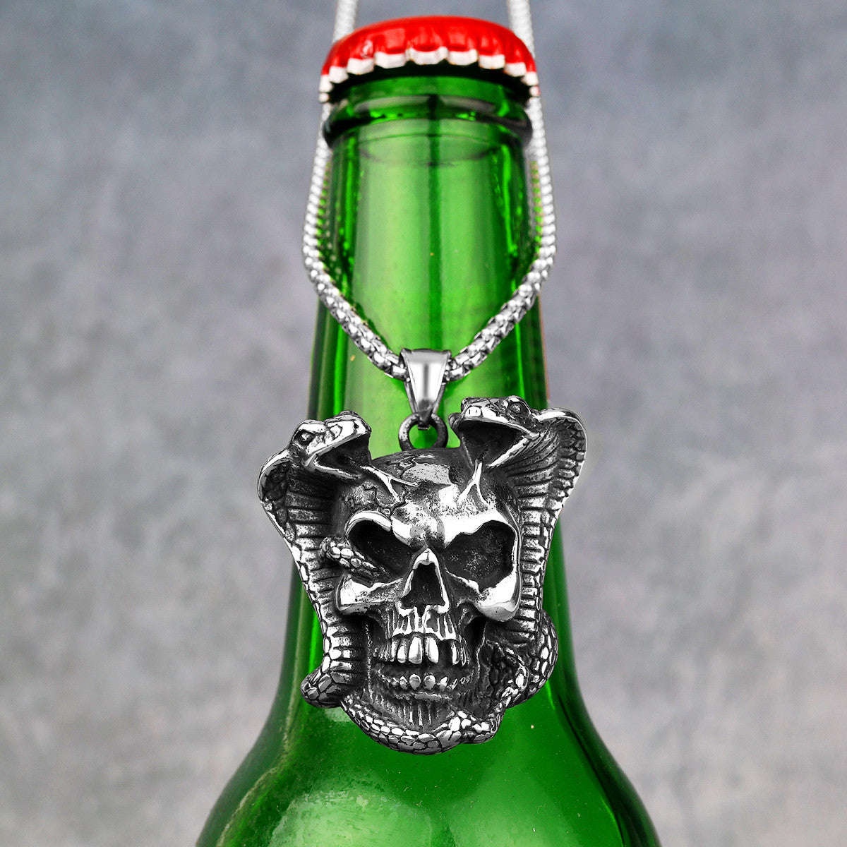 Viper Cobra | No Fade Stainless Steel Men Snake Skull Hip Hop Pendant