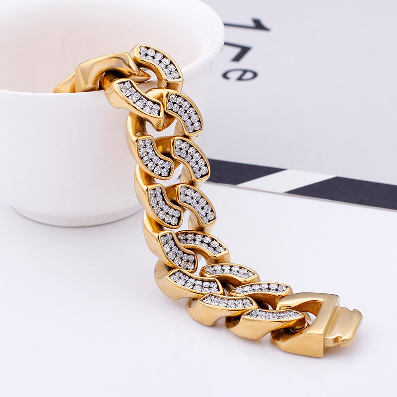 Royal Radiance | No Fade Stainless Steel 18k Gold Plated Royalty Cuban Link Bracelet