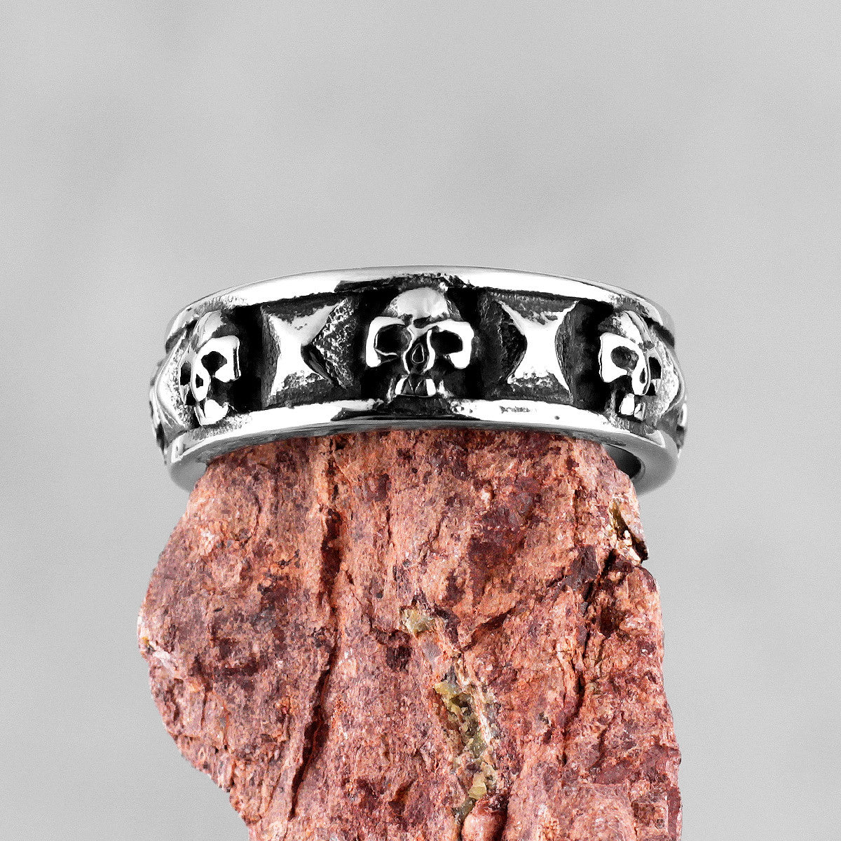 Ancient Skulls | 316L Solid Stainless Steel Simple Gothic Skull Biker Rings