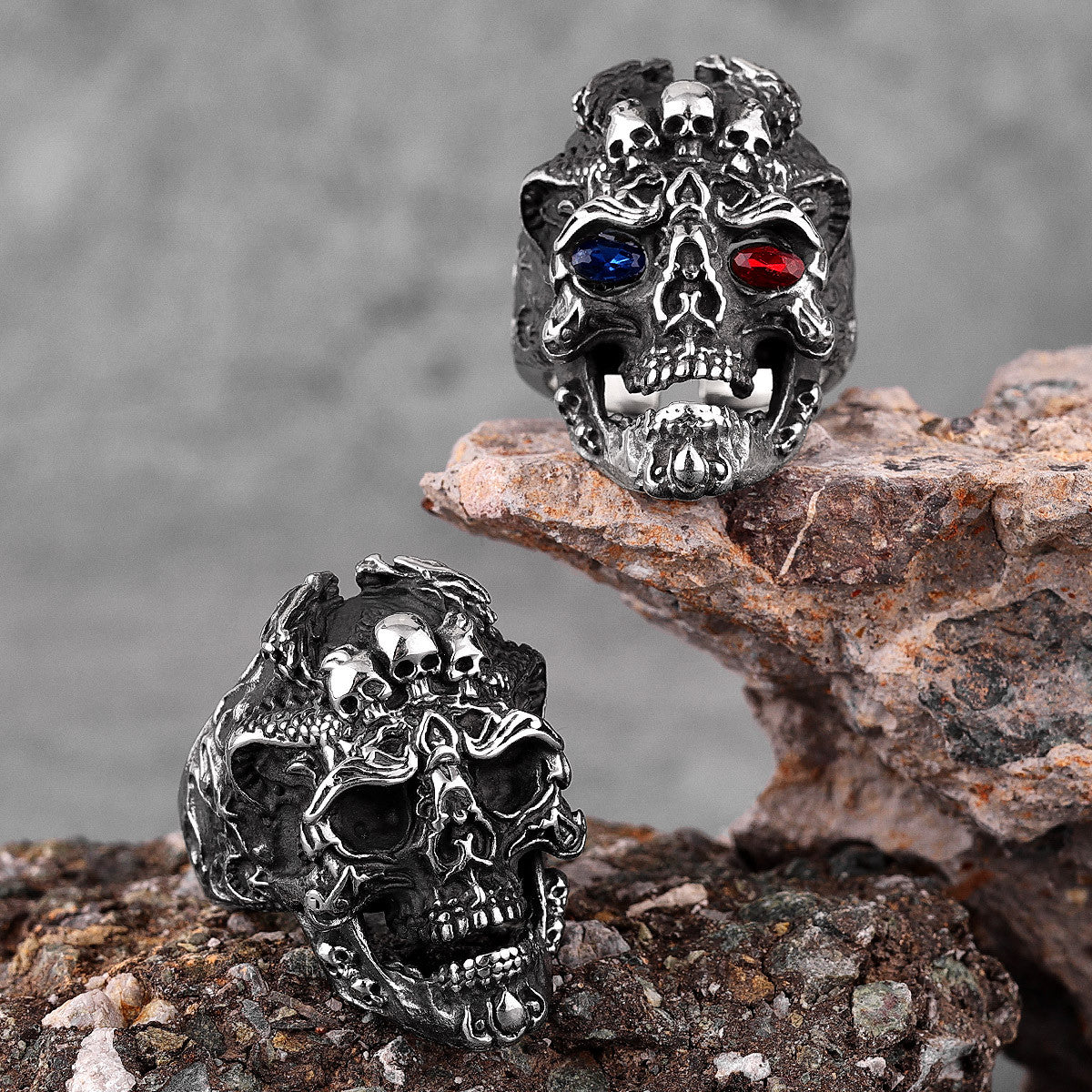 Hades | 316L No Fade Stainless Steel Skull Street Wear Hell Fire Rings