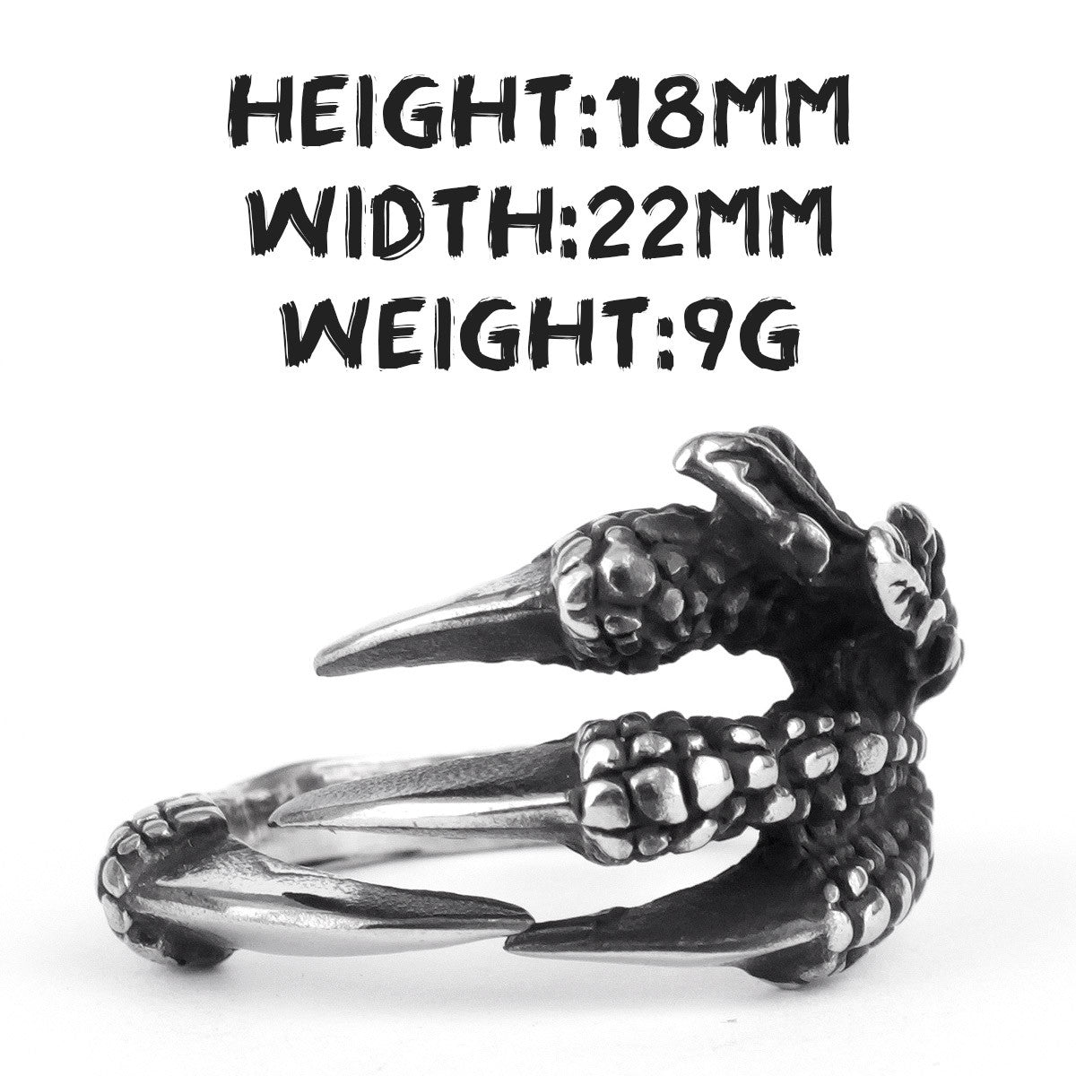 Evil Dragon Claw | 316L No Fade Stainless Steel Men's Street Wear Ring