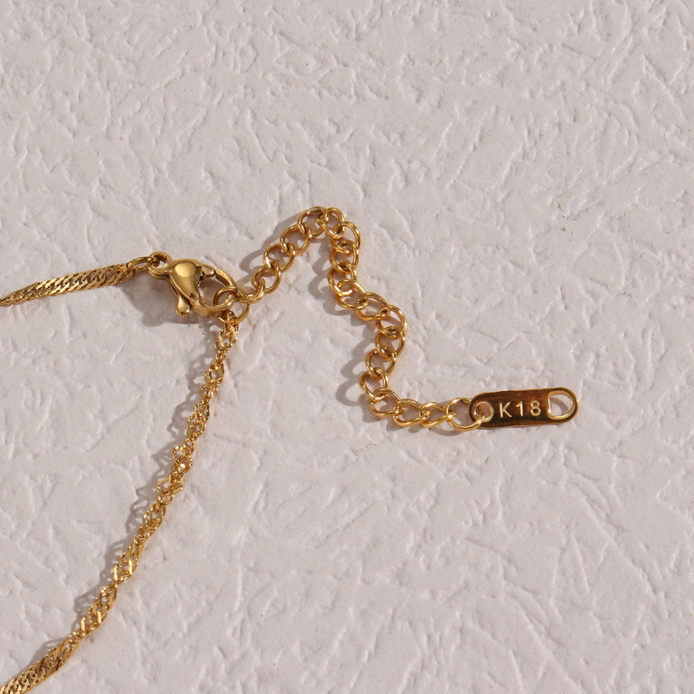 18k Gold Stainless Steel Tarnish Free Angel Heart Enamel Pendant Necklaces