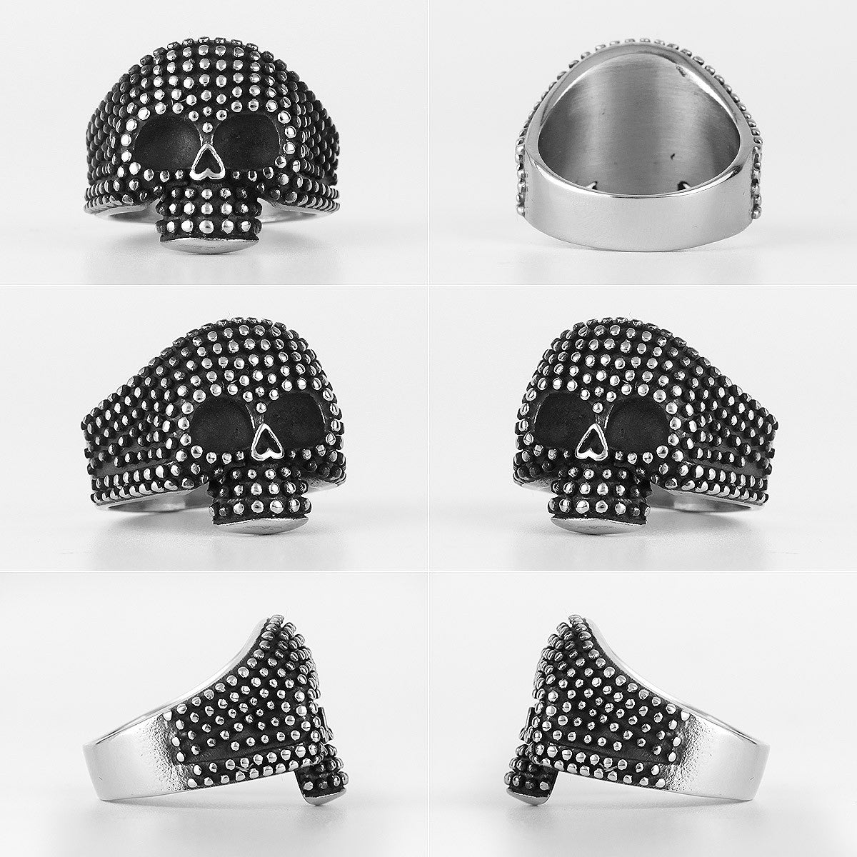 Pin Cushion Skeleton | 316L No Fade Retro Black Stainless Steel Gothic Mens Street Wear Rings