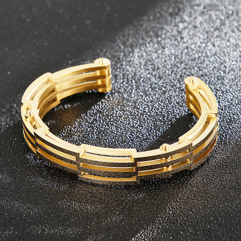 Prestige Steel | Men's Classic Wide Band Stainless Steel Bangle Bracelet