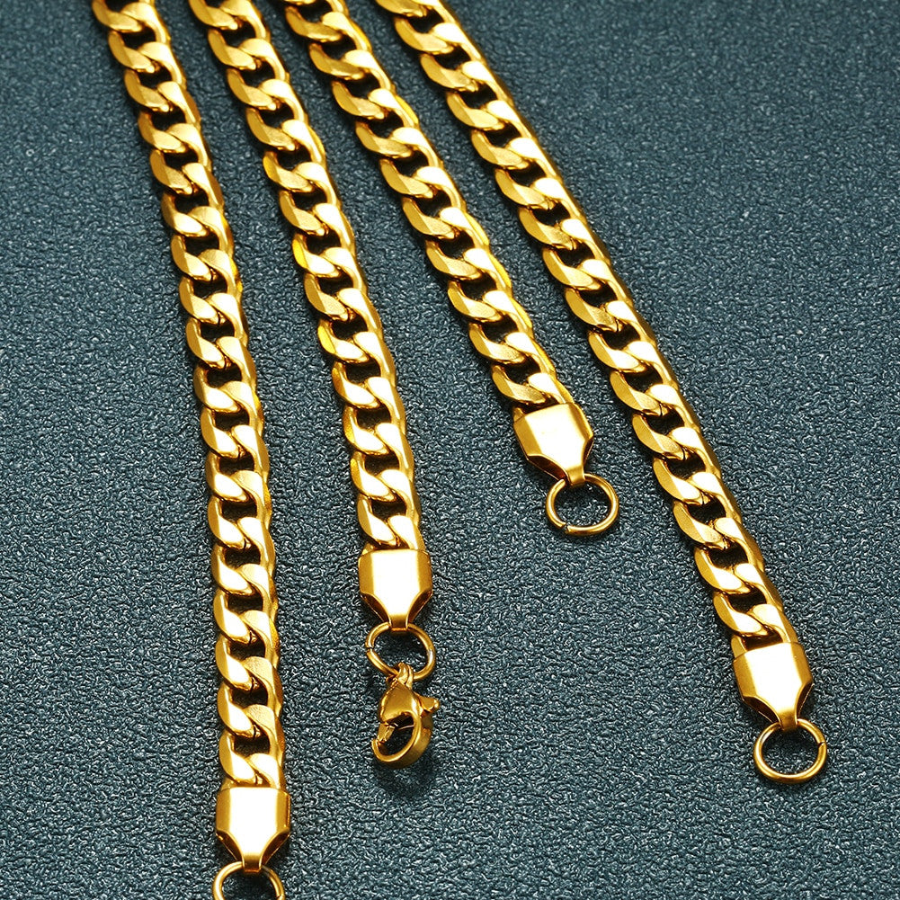 Simple Classic High Fashion 14k Gold 925 Silver Cuban Link Hip Hop Necklaces