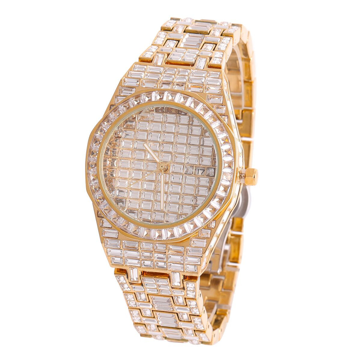 True Baguette Night Glow 14k Stainless Steel Flooded Ice Watch