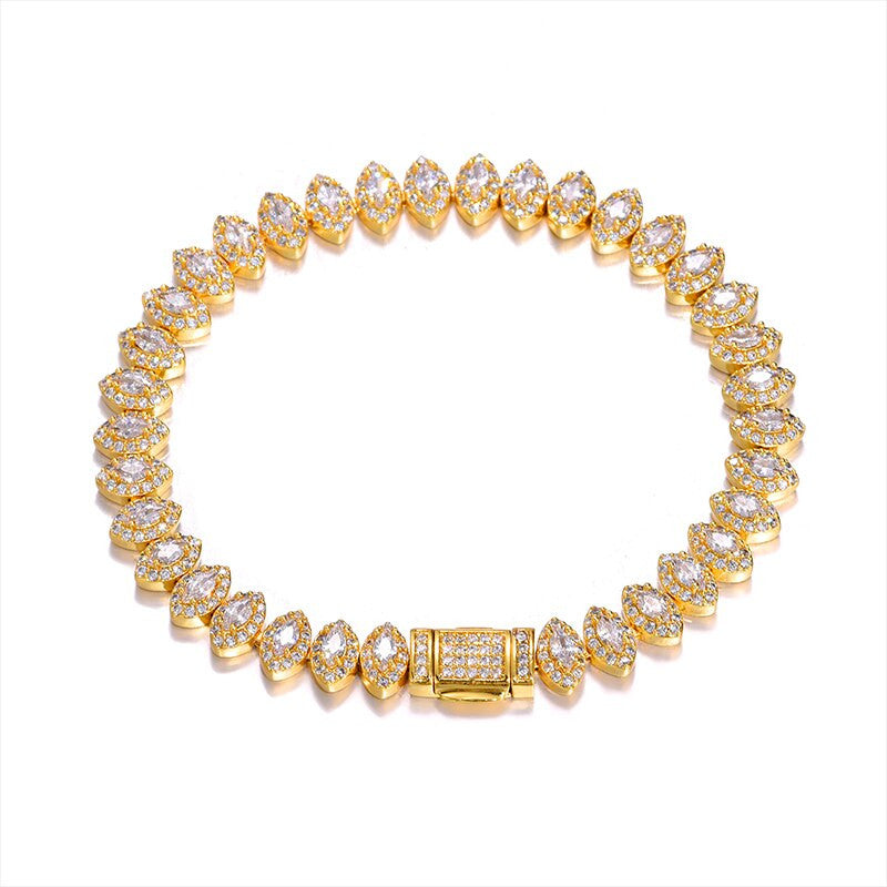 Flooded Ice Horse Eye 8mm AAA True Micro Pave Stone Bracelet