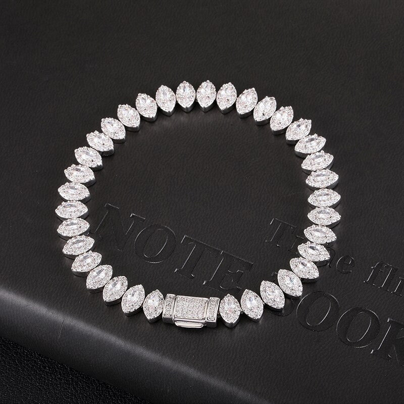 Flooded Ice Horse Eye 8mm AAA True Micro Pave Stone Bracelet