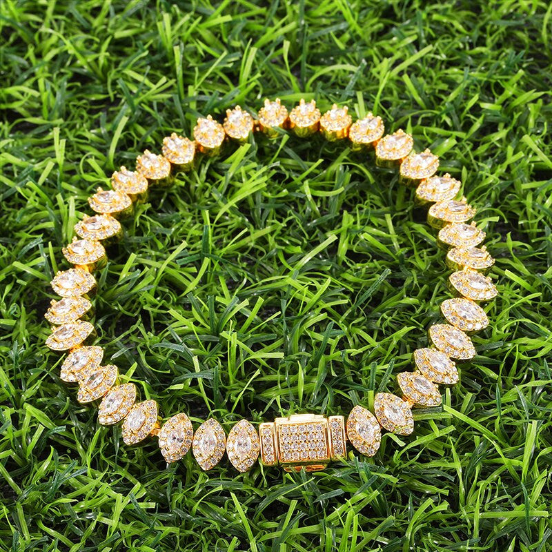 Flooded Ice Horse Eye 8mm AAA True Micro Pave Stone Bracelet