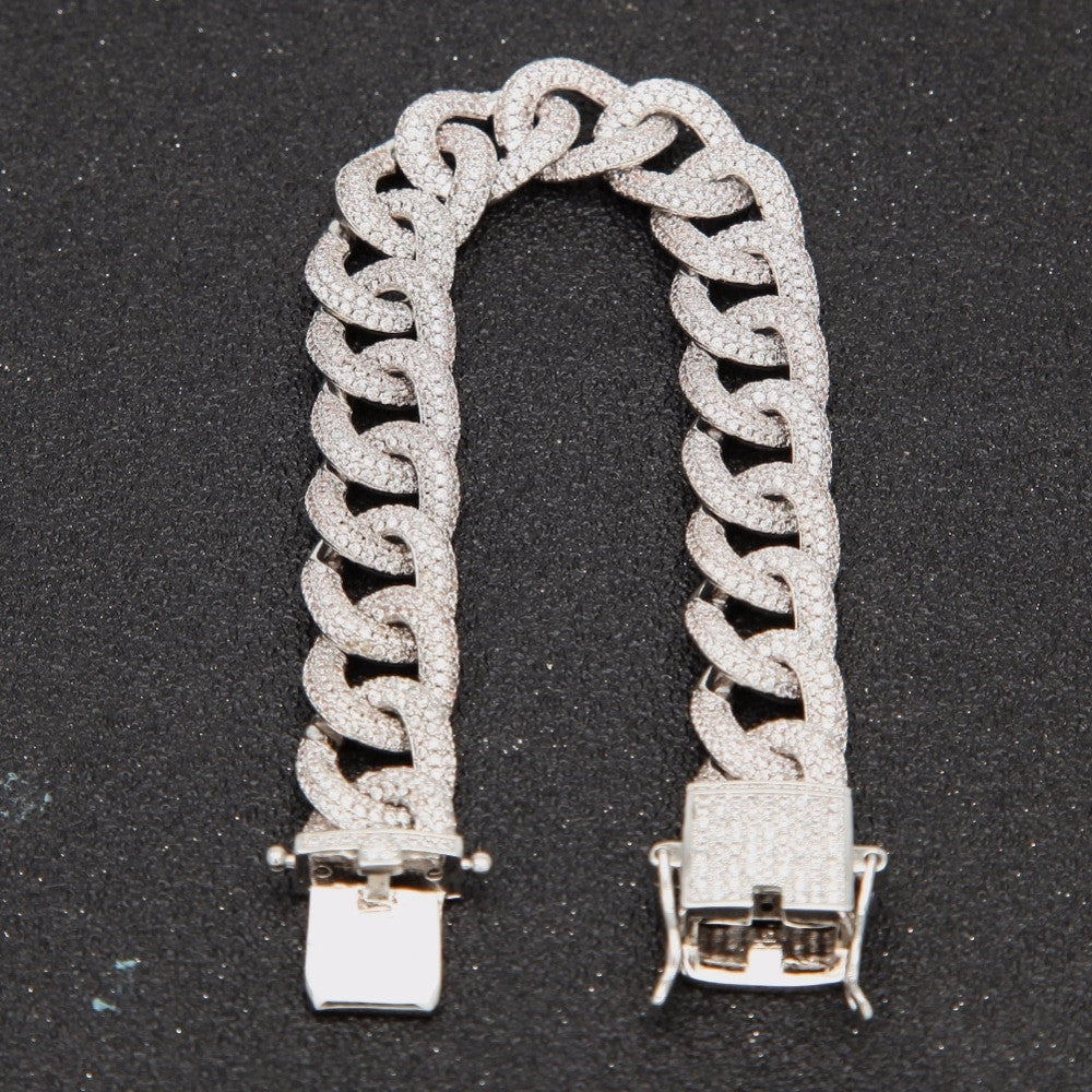 Hip Hop AAA True Micro Paved Bling Iced Out Miami Cuban Link Bracelet