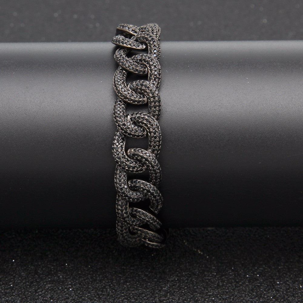 Hip Hop AAA True Micro Paved Bling Iced Out Miami Cuban Link Bracelet