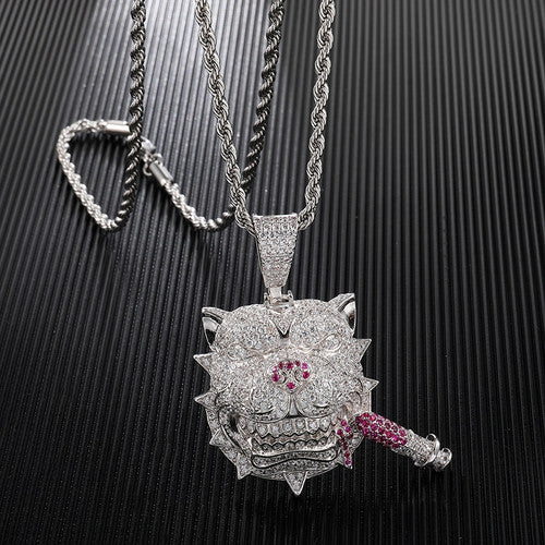 Pit Boss | Pitbull Smoking Cigar Big Boss VVS Diamond CZ Hip Hop Pendant