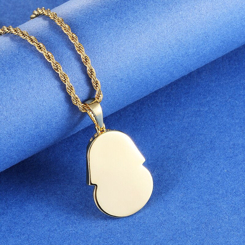 Ancient African Egyptian Pharaoh Flooded Ice Hip Hop Pendant Chain Necklace