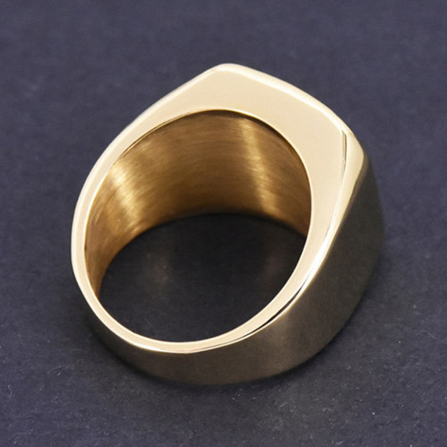 Mens Hip Hop No Fade 14k Gold over Stainless Steel Simulate Diamond Rings