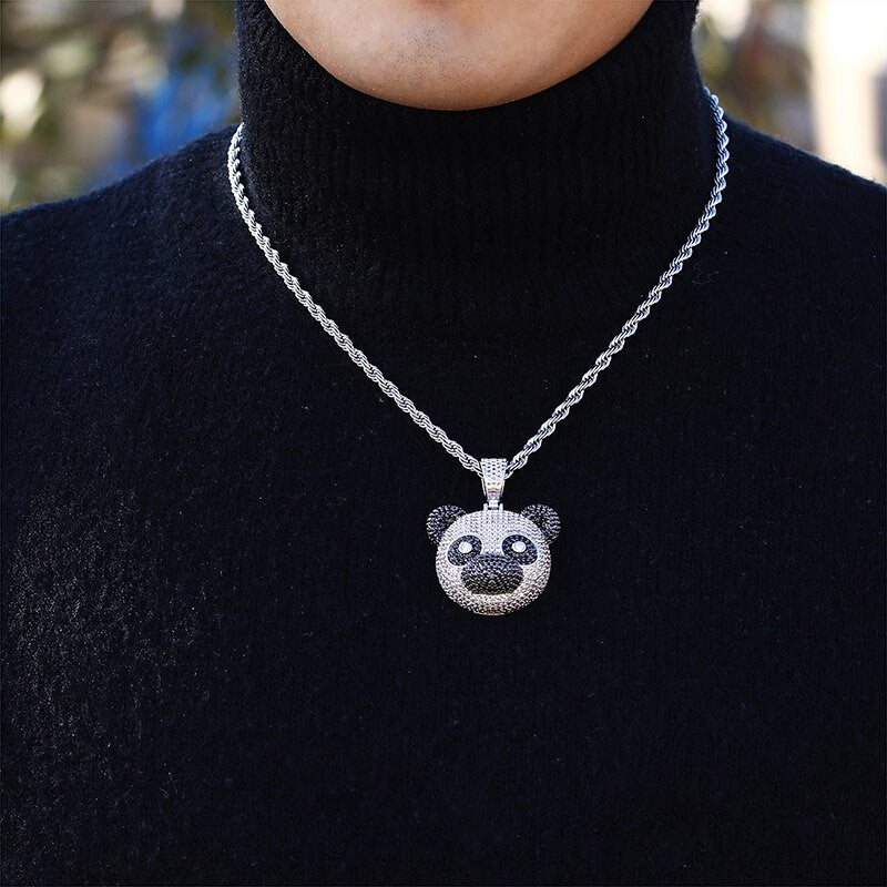 Panda | VVS Diamond CZ Panda Bear Bling Pendant Chain Necklace
