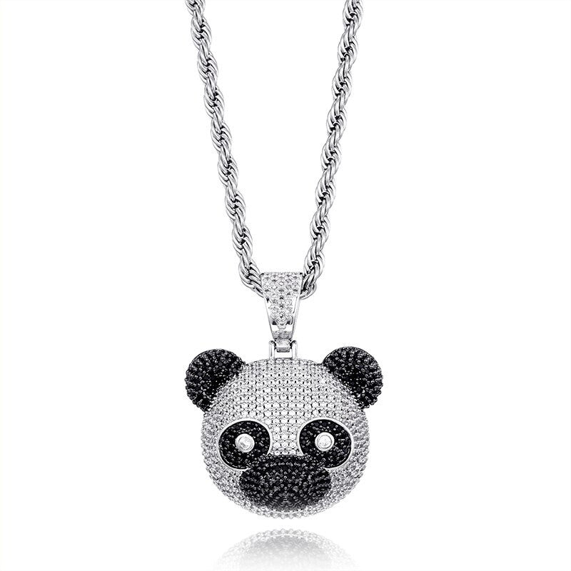 Panda | VVS Diamond CZ Panda Bear Bling Pendant Chain Necklace