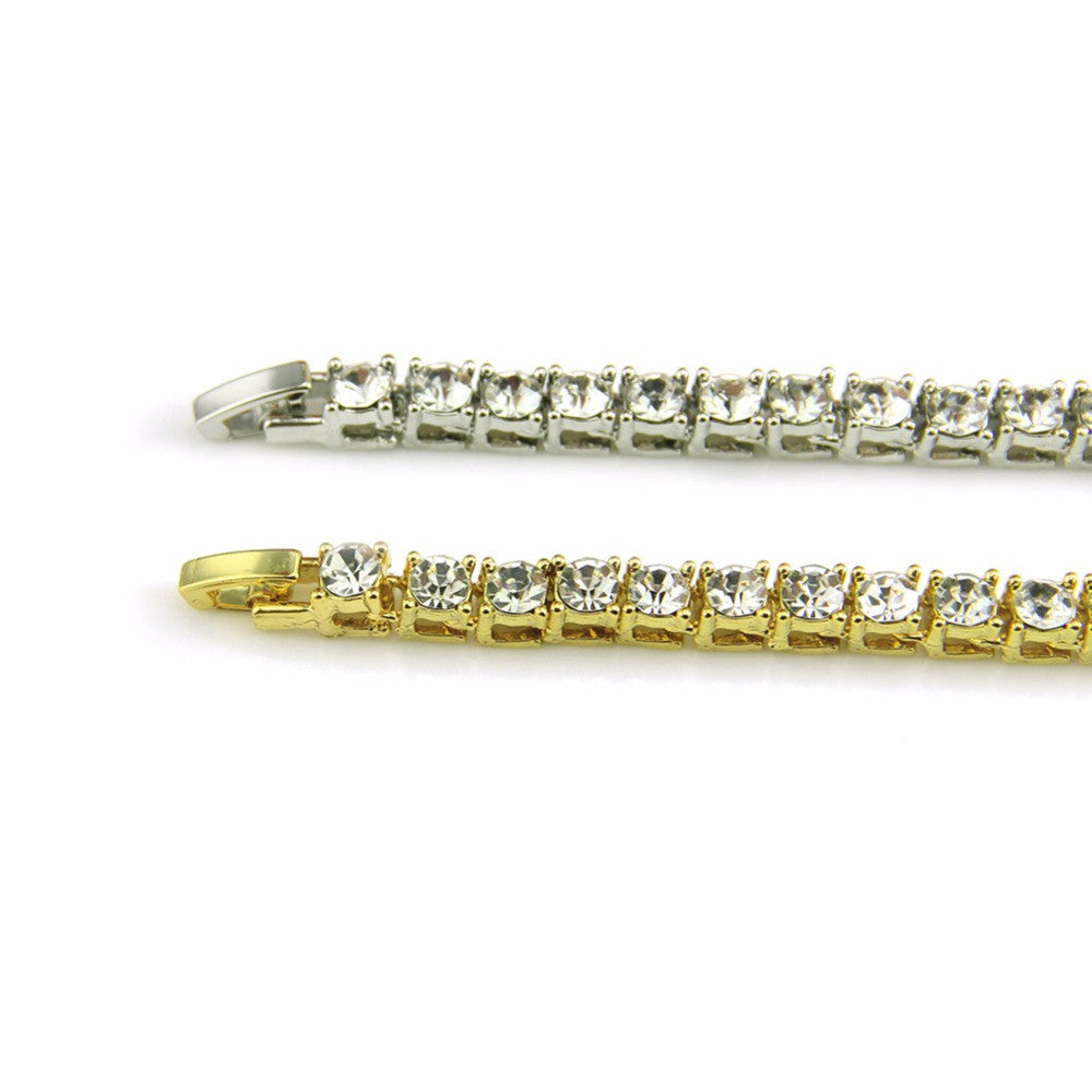 Men's Iced Out Simulated Diamond 1 Row Tennis Chain Bracelets