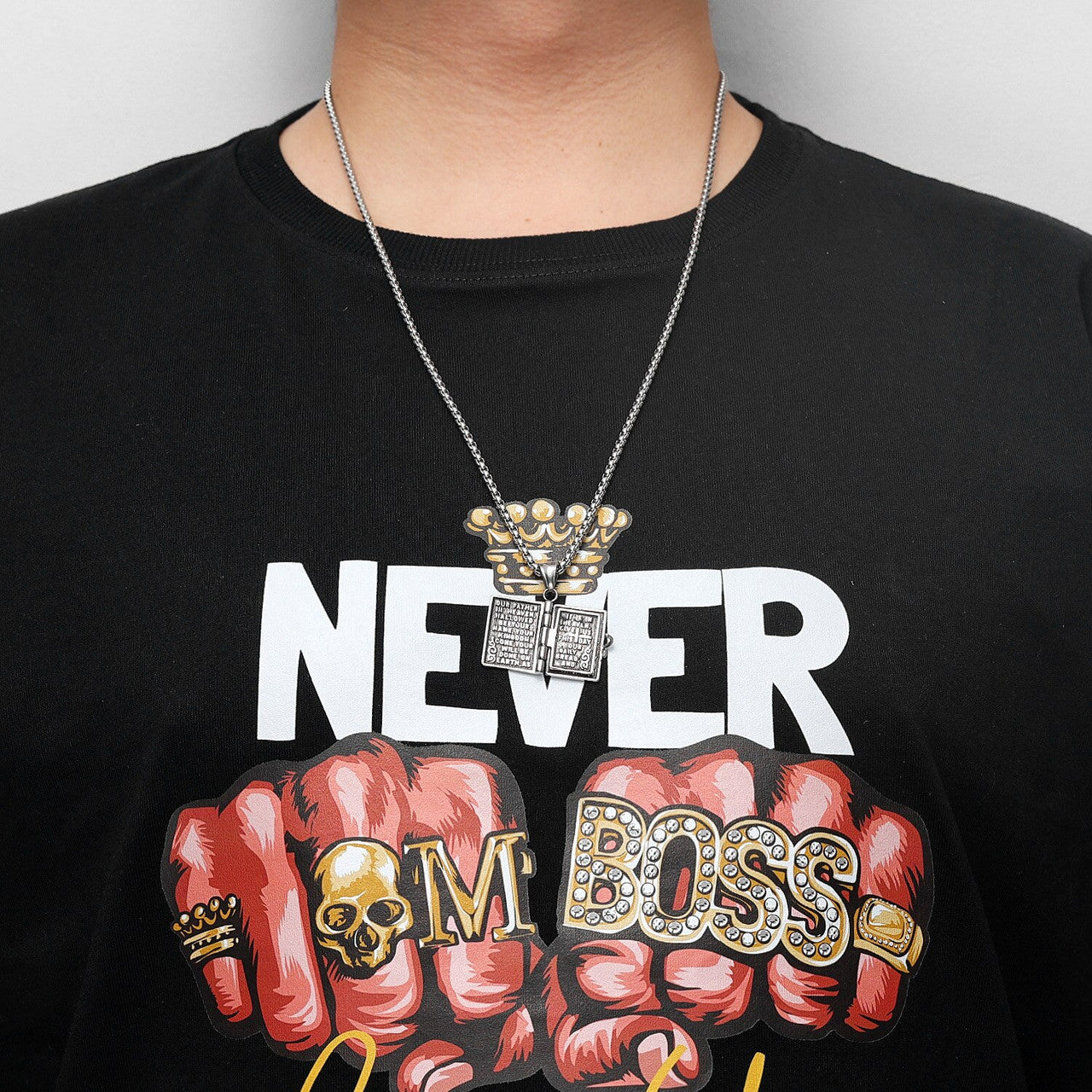 The Lords Prayer | Solid 316L Stainless Steel Opening Bible Hip Hop Street Wear Pendant