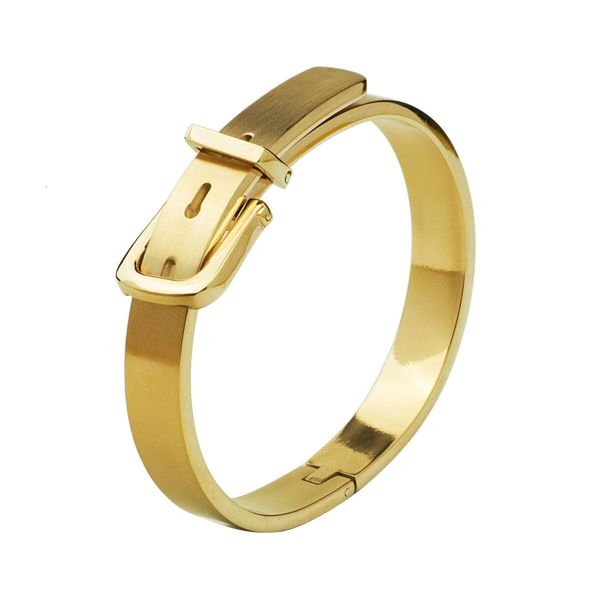High Fashion Gold Silver Rose Gold Over No Fade Stainless Steel Buckle Bangle Bracelets